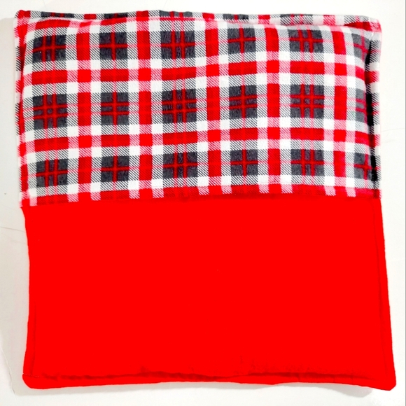 Rice-flax seed therapeutic heating-cooling foot/hand warmer, rice bag, Plaid - Picture 2 of 3